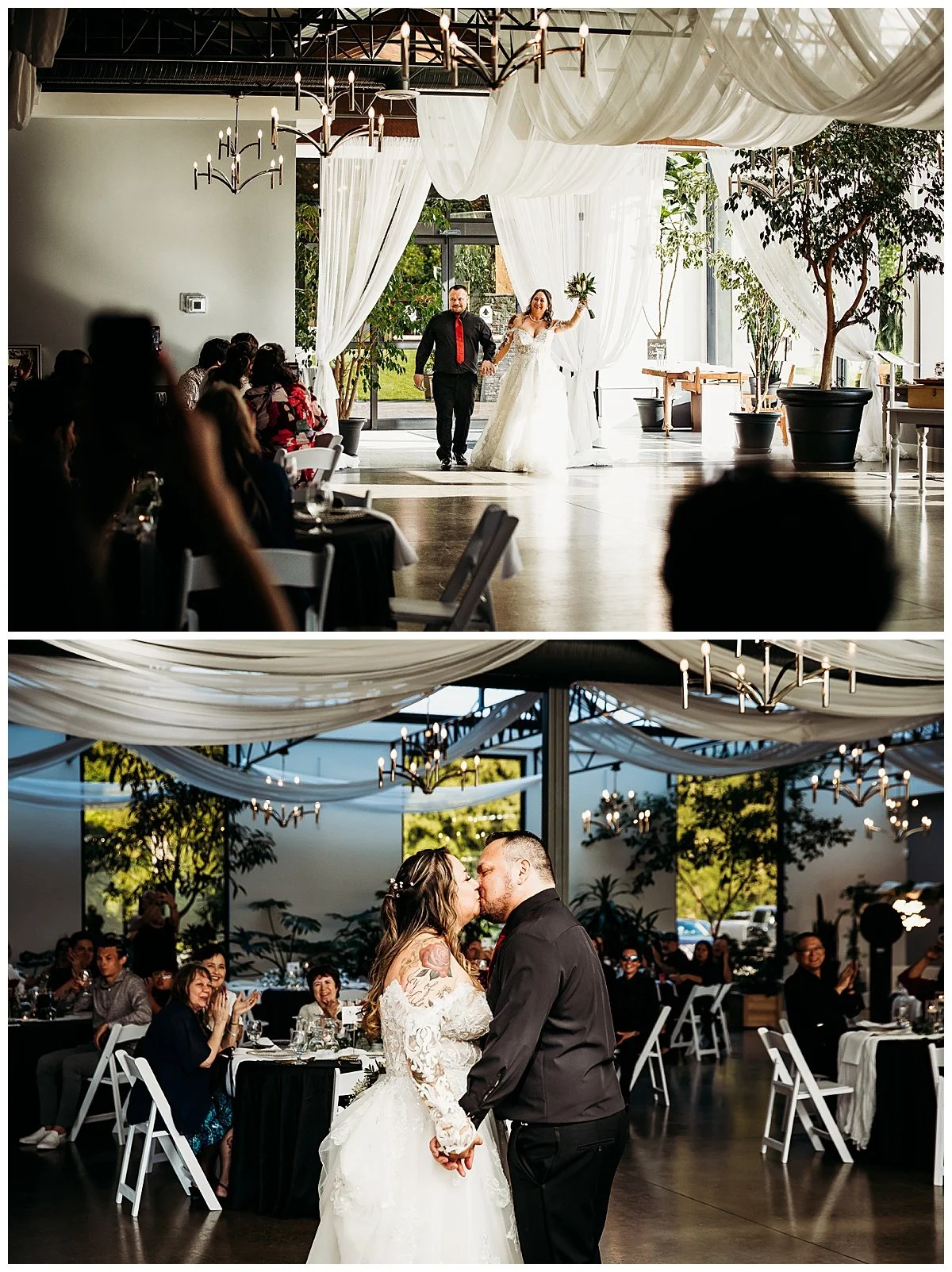 Grand entrance bridle wood wedding