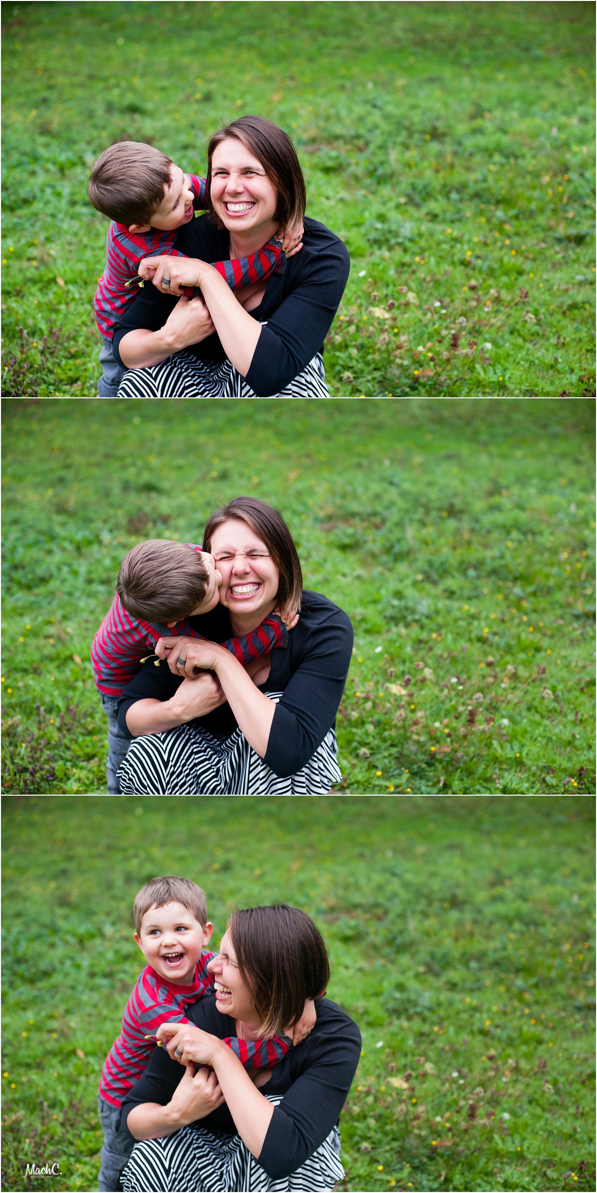 Big ol' raspberry kisses for mom! 