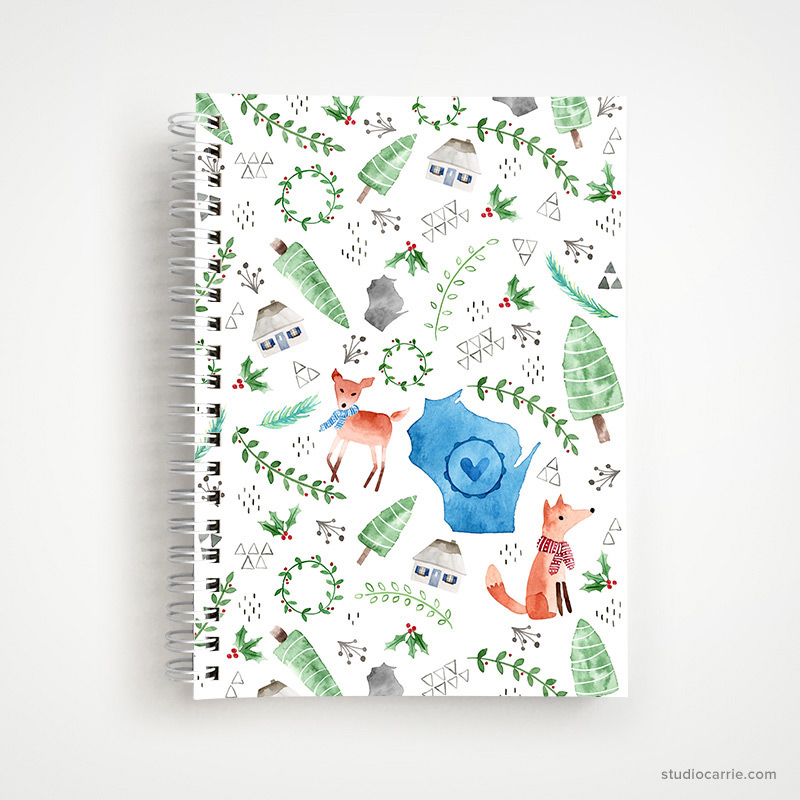 Wisconsin Christmas Notebook by Studio Carrie