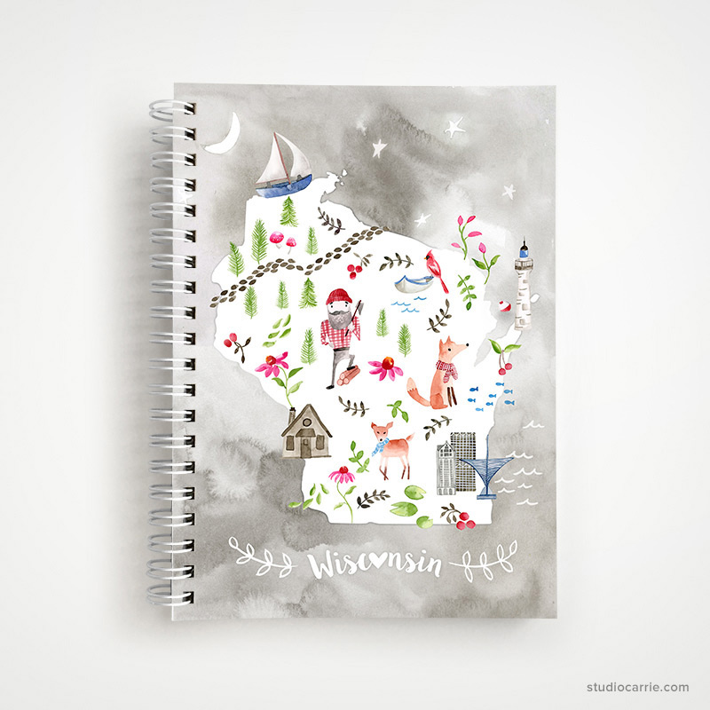 Wisconsin Collage Notebook by Studio Carrie