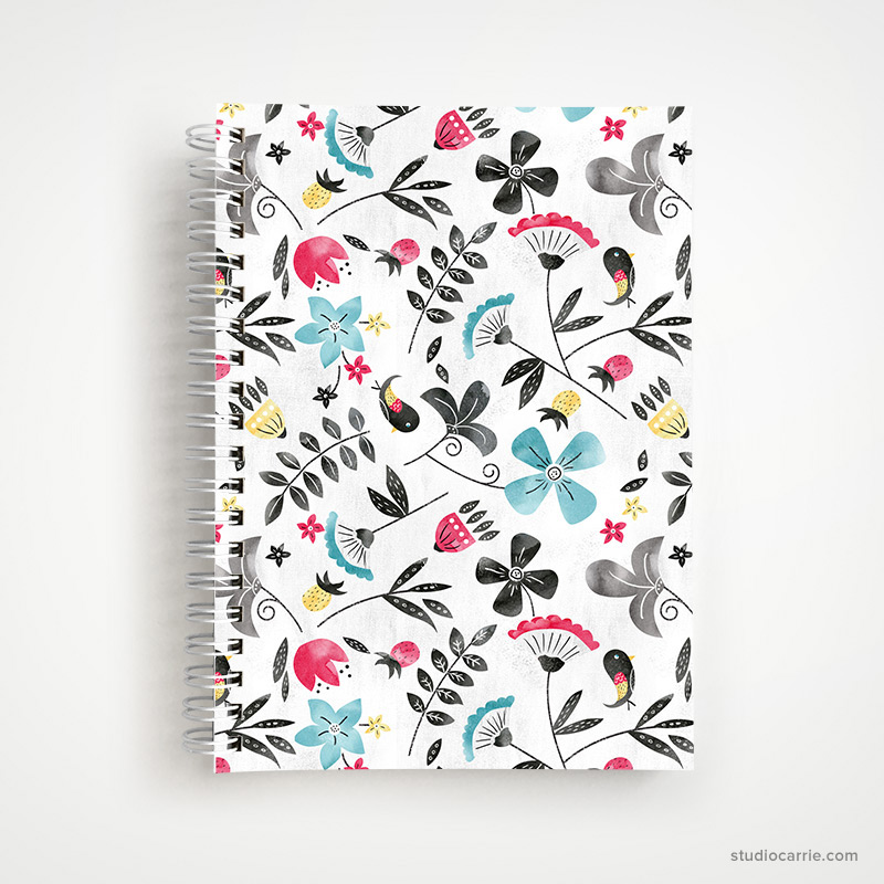 Retro Floral Notebook Designed by Studio Carrie