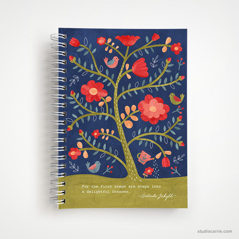 Rose Tree Flower Notebook