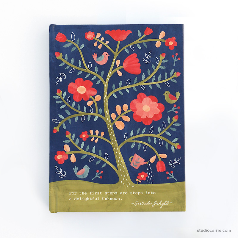 Rose Tree Flower Hardcover Journal