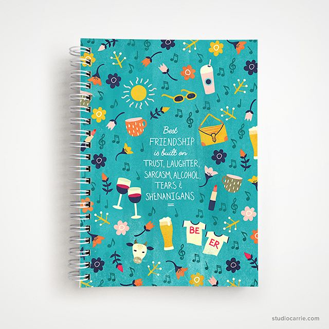 Newest notebook in the shop, it's inspired by the type of friend who makes you laugh so hard you cry, you know the one. 🤣 &ldquo;Best friendship is built on trust, laughter, sarcasm, alcohol, tears and shenanigans.&quot;