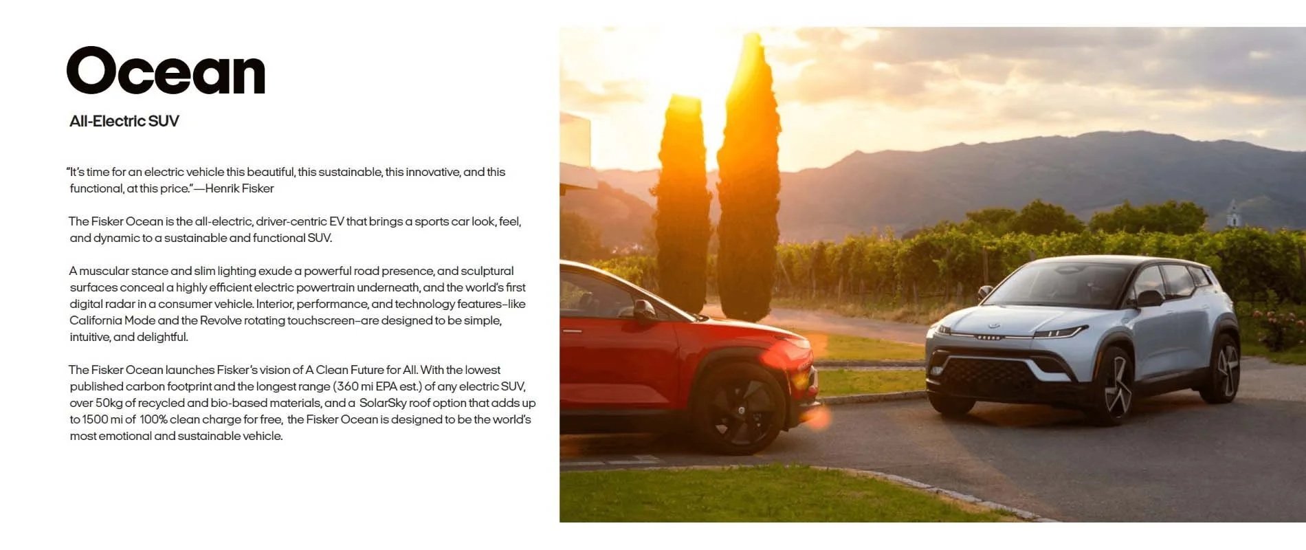 Fisker Ocean  • All-electric SUV