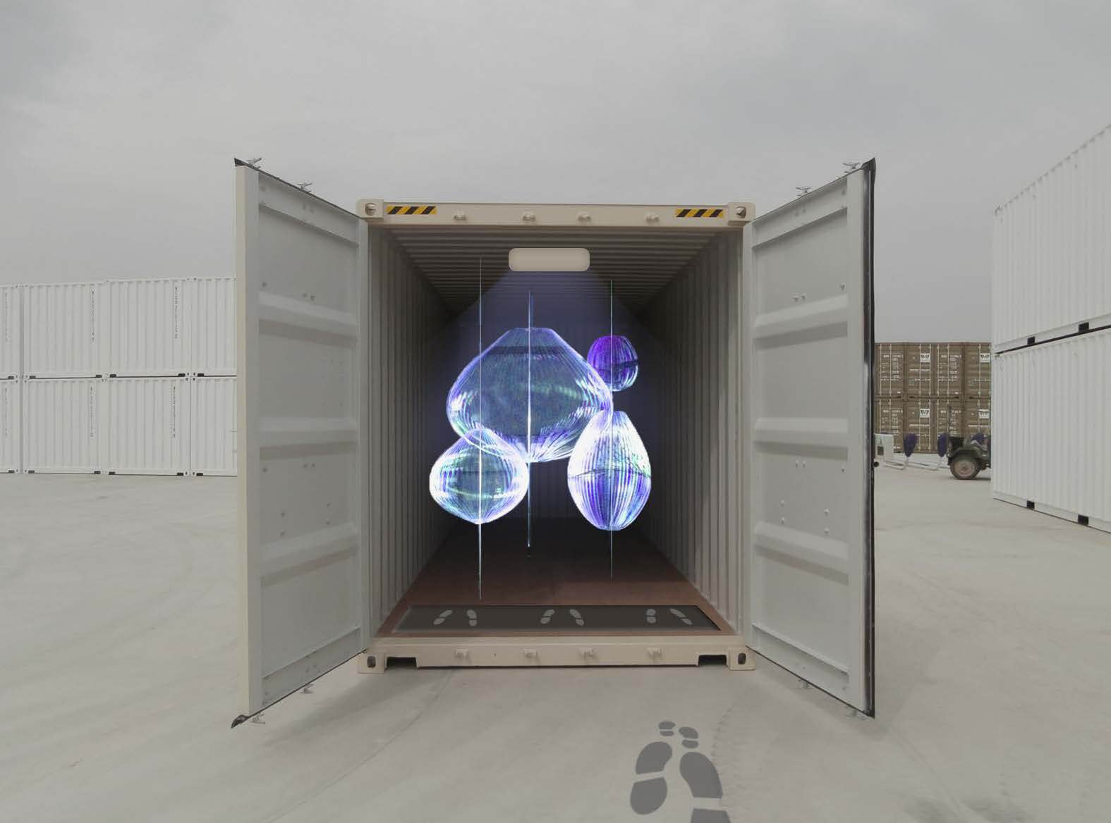 A shipping container from The Performance Arcade.