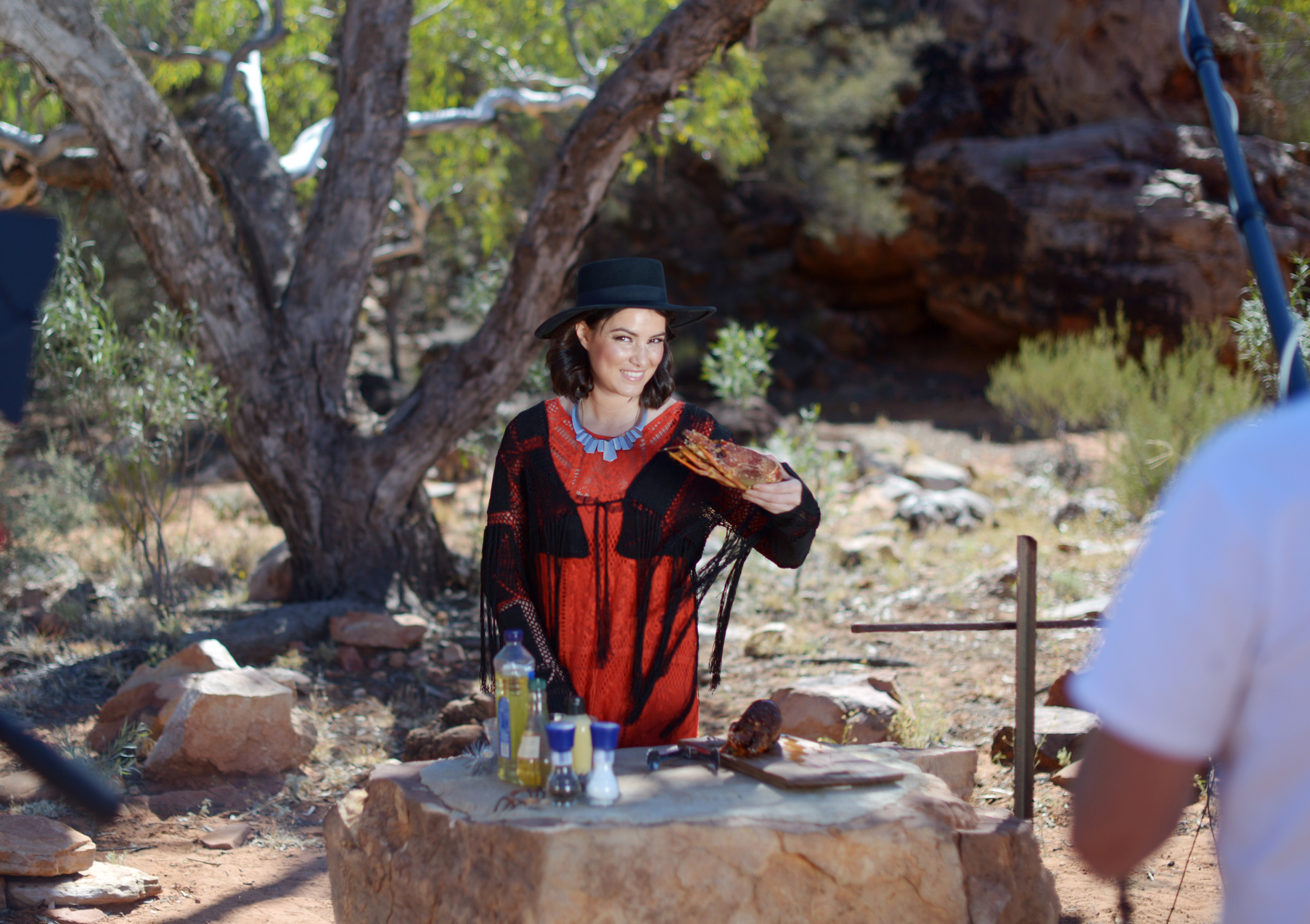 On location in Alice Springs.