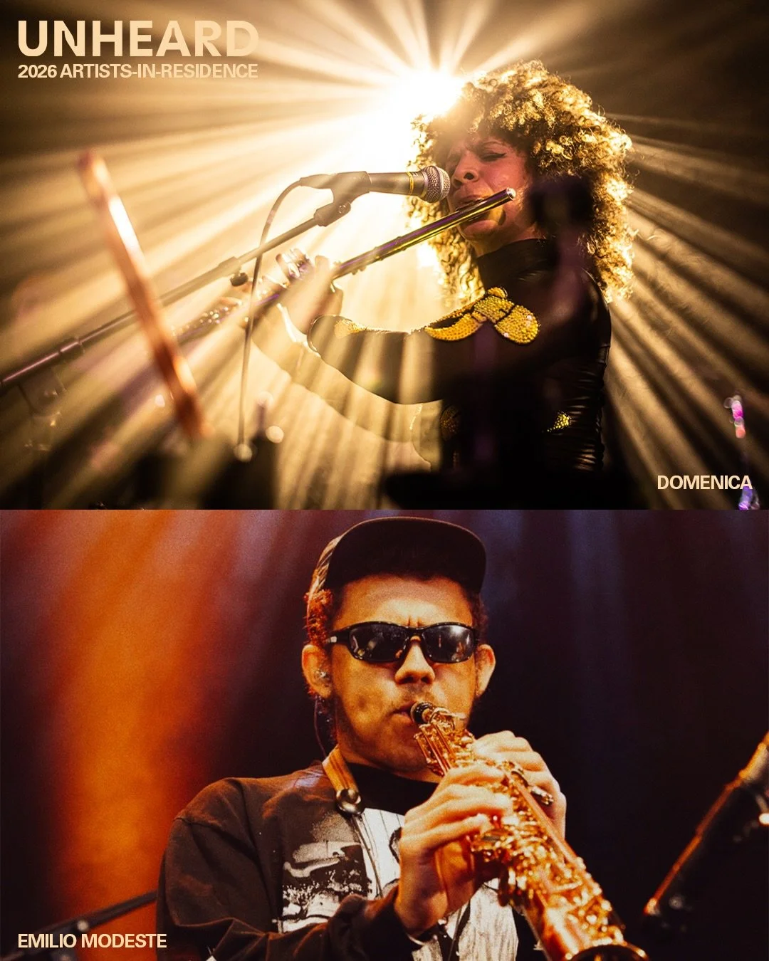 𝚄𝚗𝚑𝚎𝚊𝚛𝚍&rsquo;𝚜 𝟸𝟶𝟸𝟼 𝙰𝚛𝚝𝚒𝚜𝚝𝚜-𝚒𝚗-𝚁𝚎𝚜𝚒𝚍𝚎𝚗𝚌𝚎

For our fourth season of Unheard, we are honored to welcome two new artists-in-residence: Domenica&nbsp;@dommitron and&nbsp;Emilio Modeste @emiliomodeste. Over the course of the