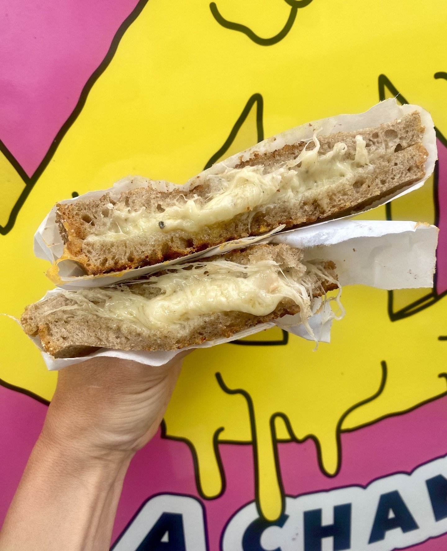 I may or may not have had a bite before taking this picture . . . 😋⁠
⁠
Fun times catering for @amazonwebservices yesterday. ⁠
⁠
#whatsgood #grilledcheese #triedandtested #grilledcheesesandwich #sandwichlover #takeabite #cheese #artisancheese #sandwi