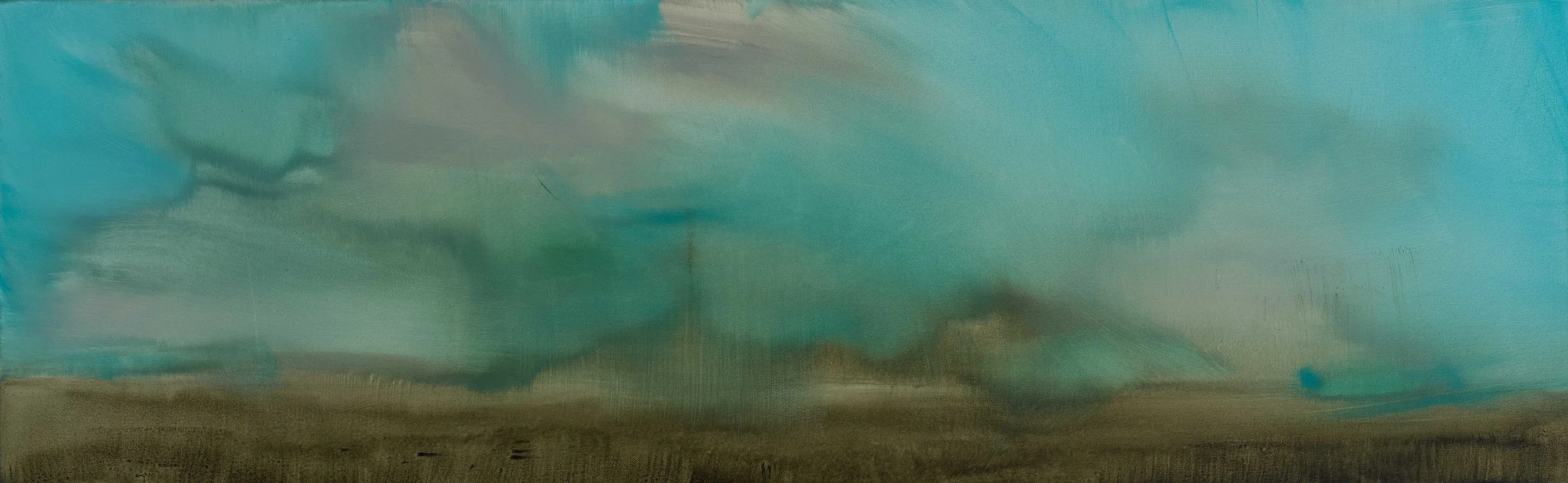 A Very Fast Landscape Oil on canvas 25 x 80 cm