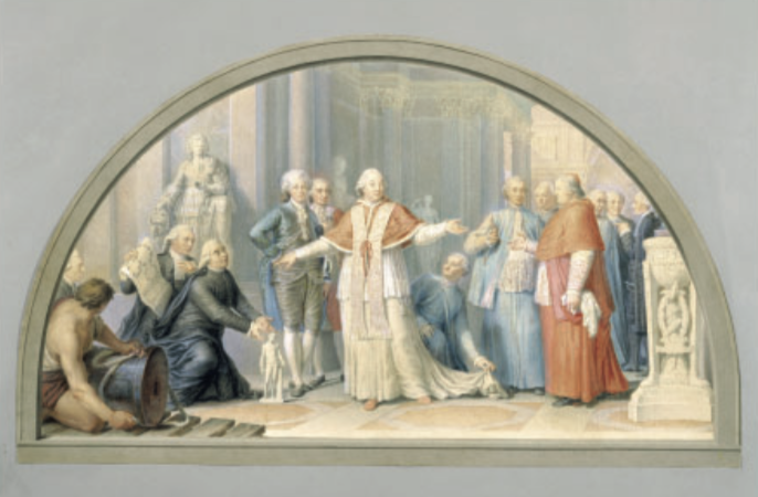 Figure 2. Stefano (1753-1835): Pius VI on a Visit to the Museums. Vatican, Museo Pio-Clementino. ß 2011. Photo Scala, Florence.