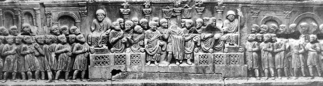 Fig. 6 Arch of Constantine, Rome, north side with oratio .