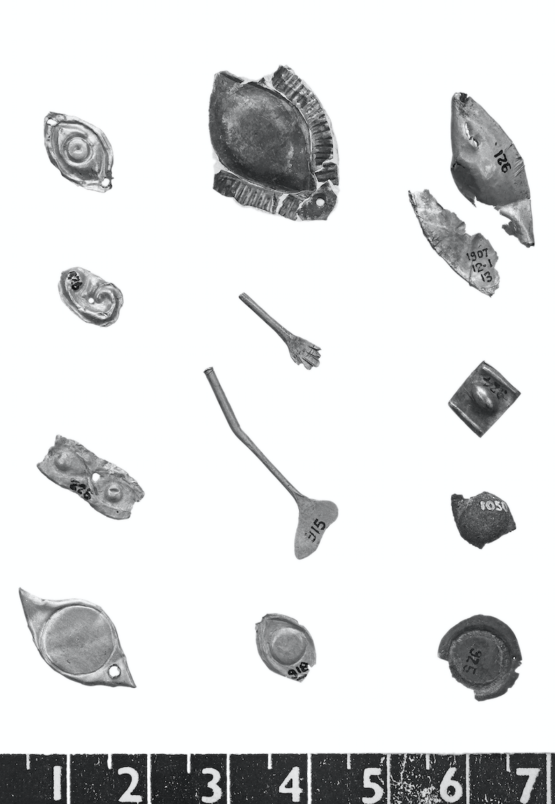 Figure 3.7 Miniature body parts from the sanctuary of Artemis at Ephesos. Ca. 700 bce. London, British Museum 1907,1201.22.
