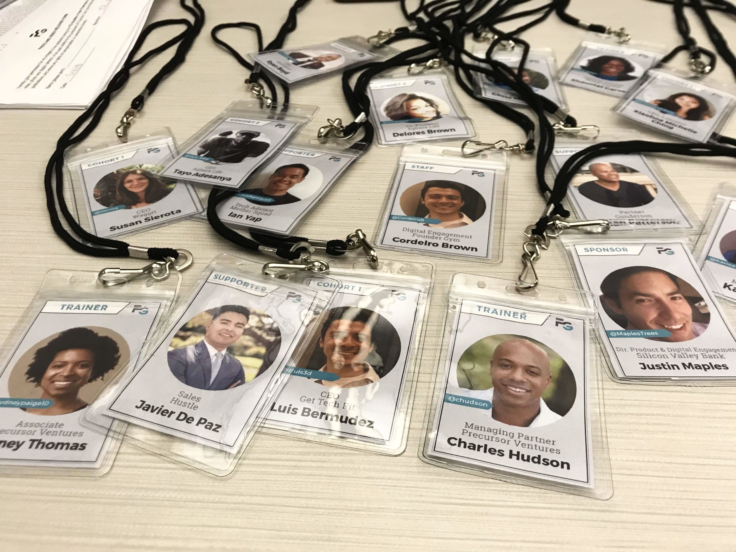 Name tags designed like trading cards