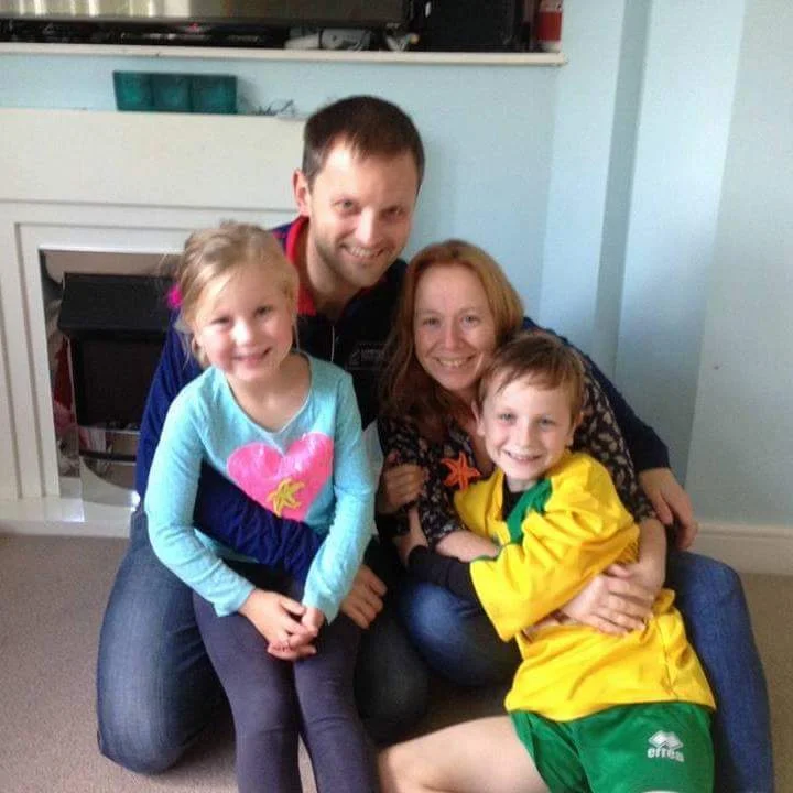 Marie with husband Andy and children Amy and Daniel