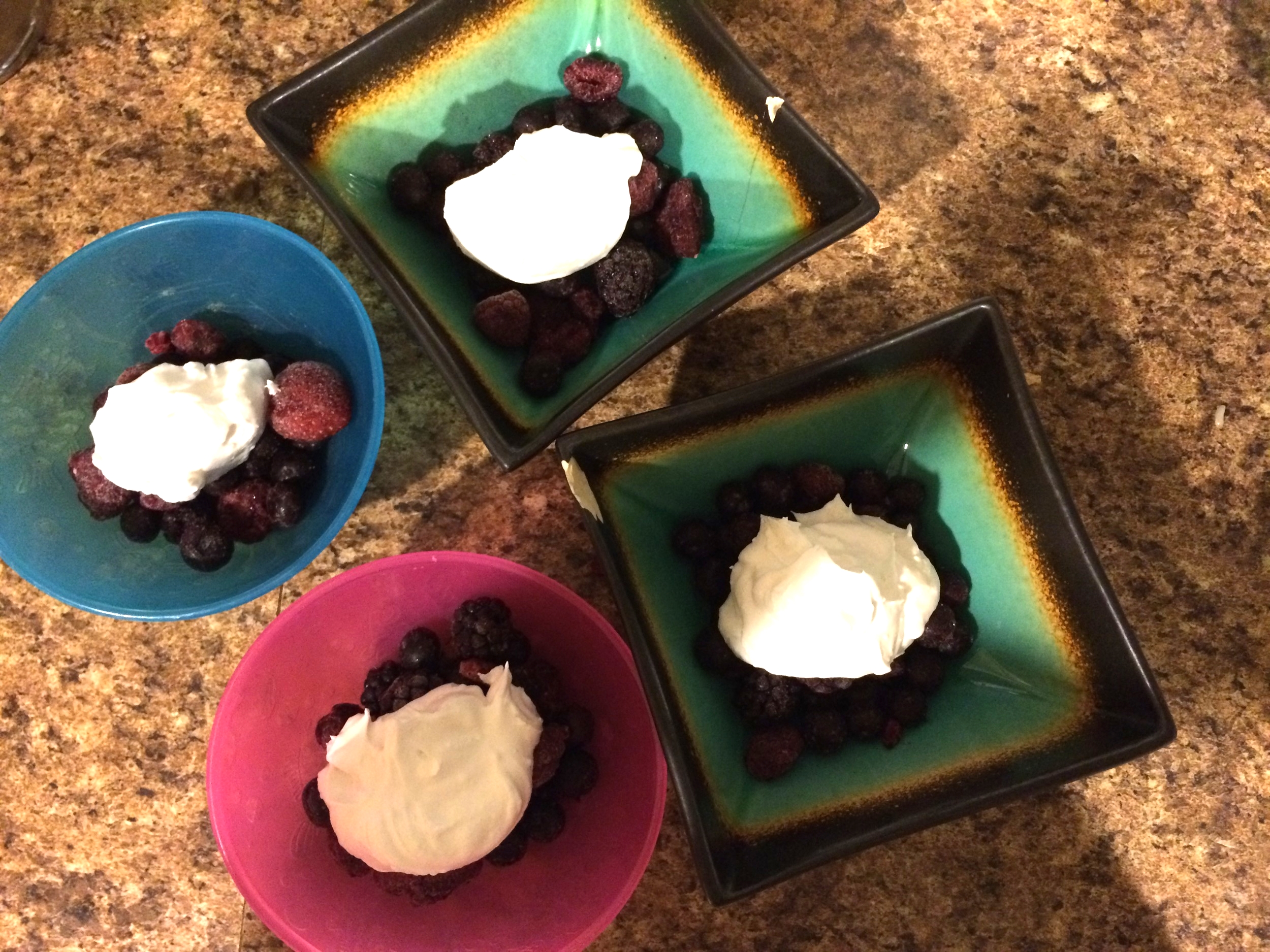 (Poorly presented) Berries and Cream!!
