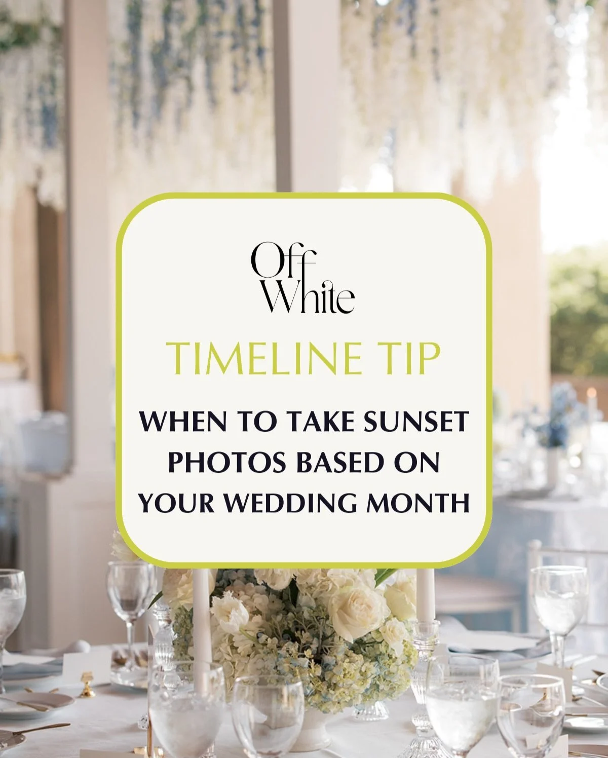 Planning to capture dreamy sunset photos on your wedding day? 🌅

Make sure you&rsquo;ve got the timing right! Use our foolproof guide to find the perfect golden hour&mdash;based on the season of your wedding.

📌 Save this for your shot list plannin
