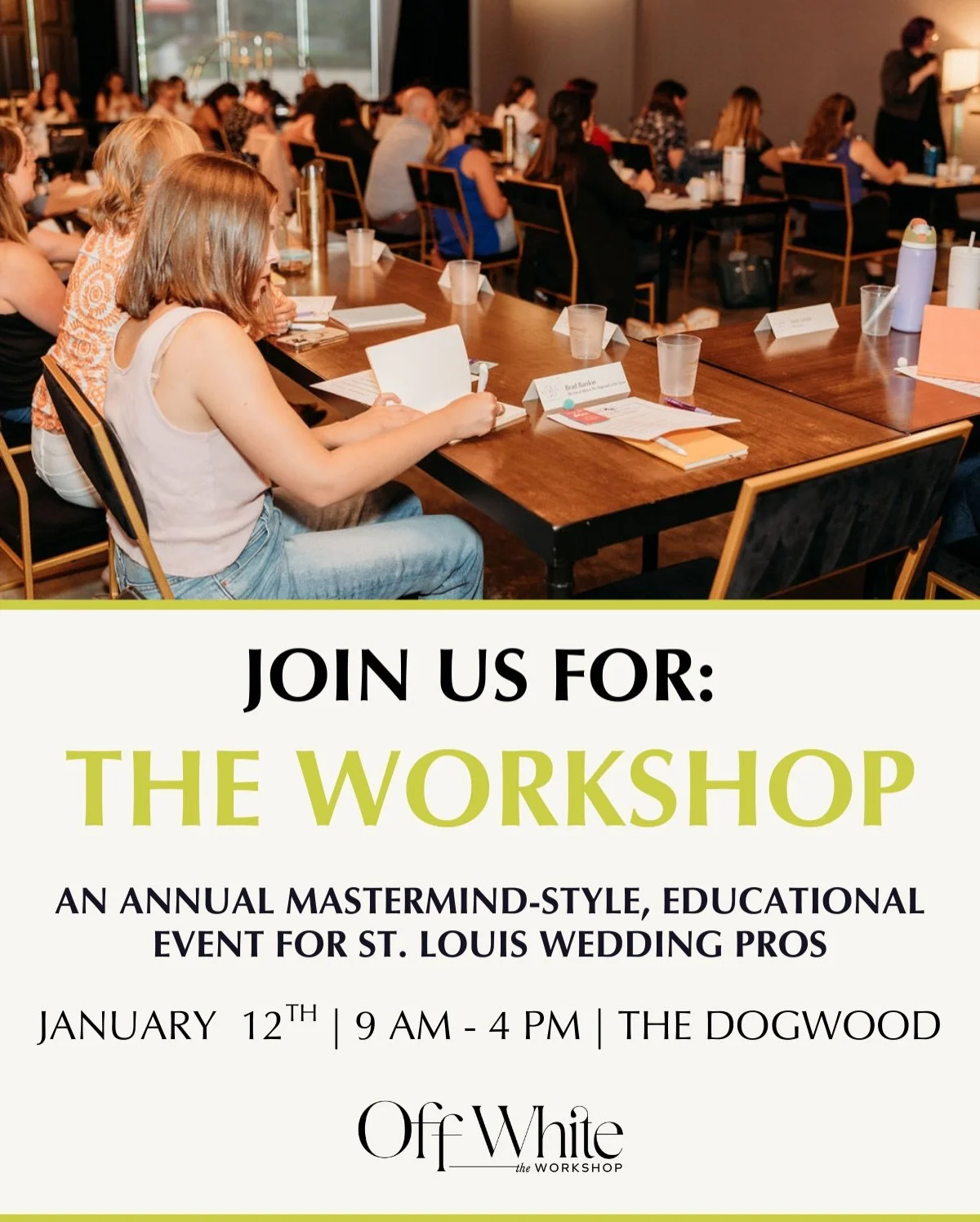 STL WEDDING PROS &mdash; YOU&rsquo;RE INVITED ✨

The Workshop is our annual, mastermind-style event for creatives who want to grow with intention. Expect expert-led conversations around branding, marketing, business strategy, and personal development