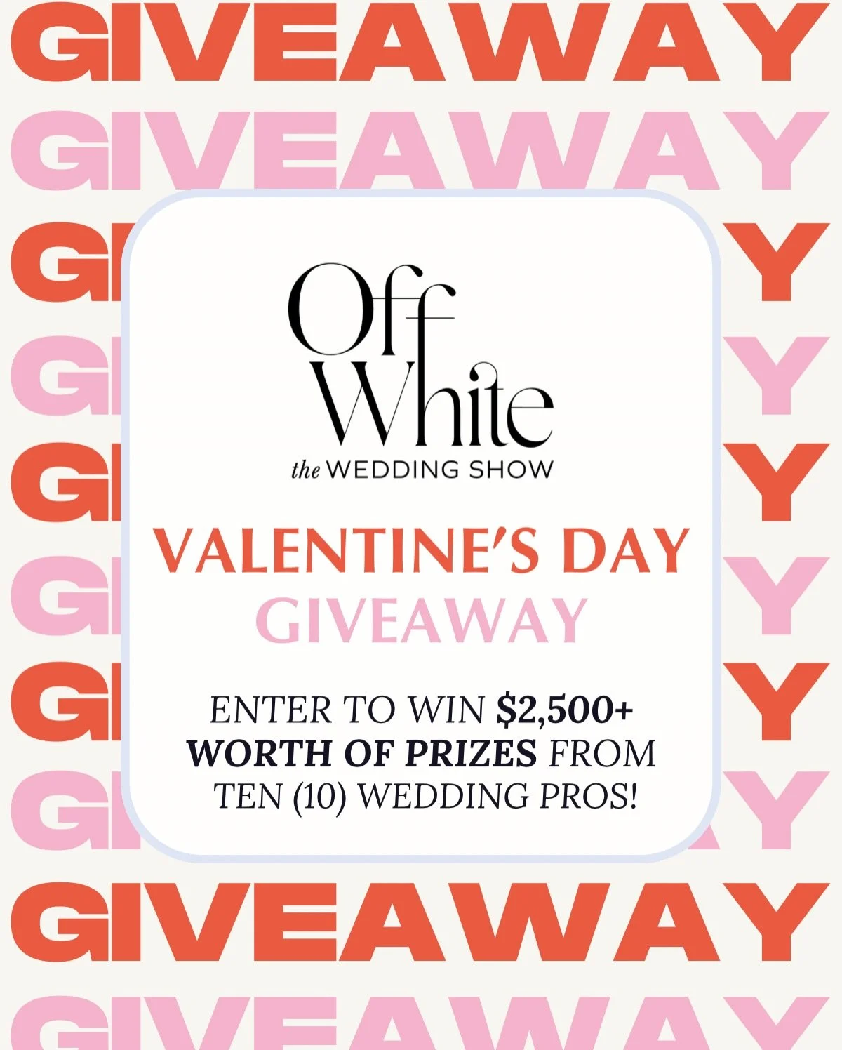 💞GIVEAWAY💞&nbsp;Wedding planning? Then this is the giveaway for YOU! 

Enter to win over $2,500 in prizes from 10 STL Wedding Pros AND four tickets to The Wedding Show March 1st at @chaseparkplaza

HOW TO ENTER: 
❣️Like this post
❣️Follow @offwhite