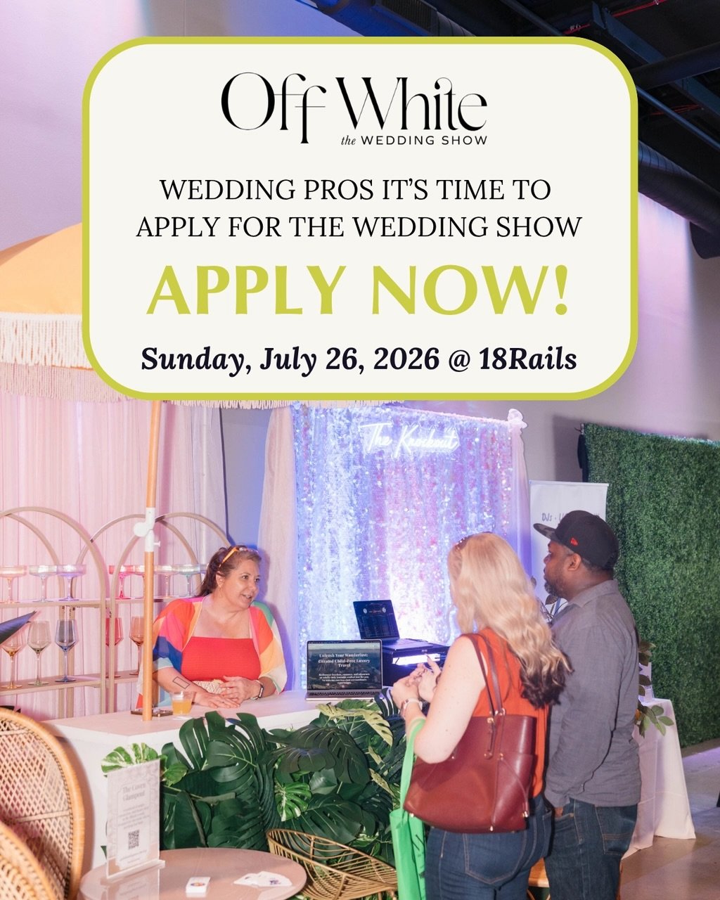 Wedding Pros 🚨Meet couples ready to book!

At Off White, we curate a community of wedding pros who truly stand out with diverse backgrounds, unique perspectives, creative services, and a range of price points so couples can build a wedding day that 