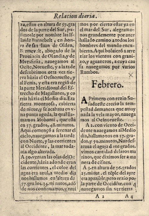 Diario de viajes (Travel Journal) Le Maire & Shouten, 1616. 