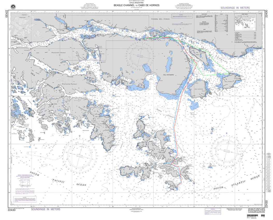  Ruta de navegación, Isla Navarino a Hornos. (Map, Navegation Track) .