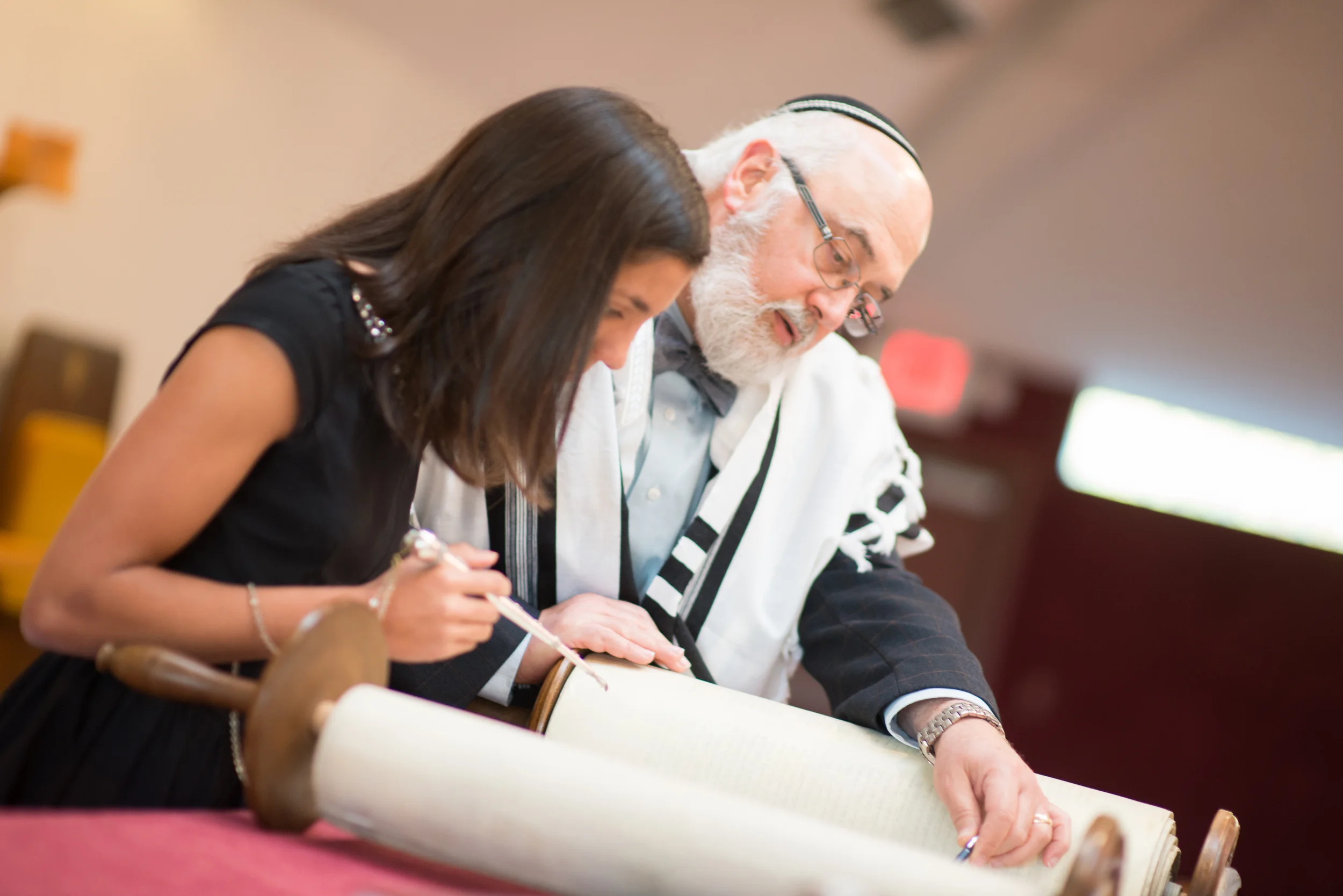 Rabbi with Bat Mitzvah Student