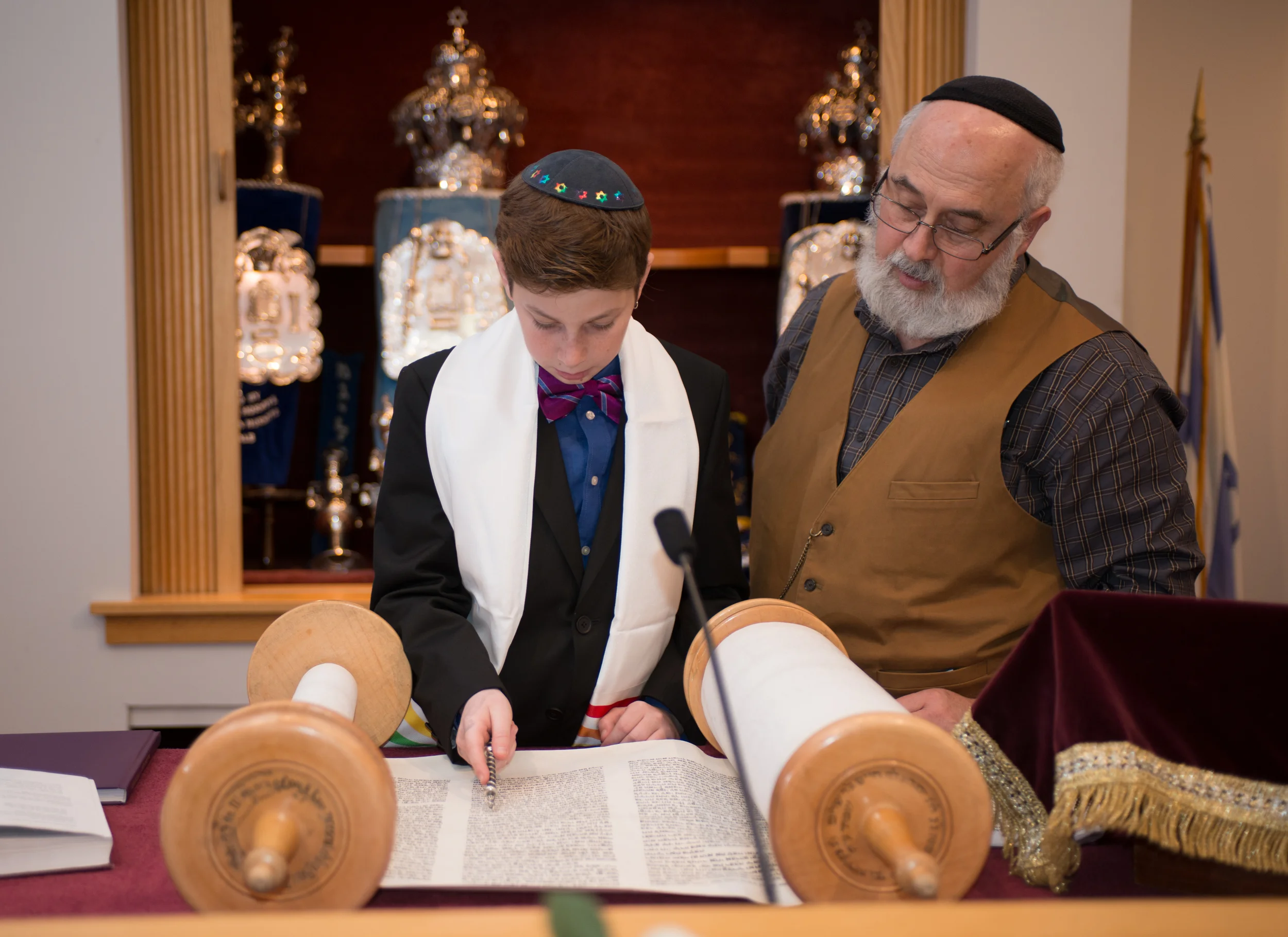 Rabbi with Bar Mitzvah Student