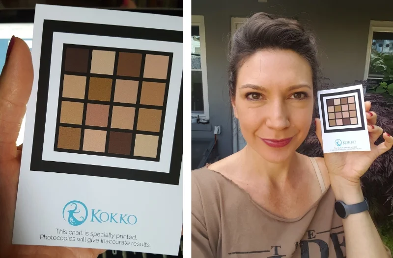 The Kokko ColorChart: By giving the camera a known color quantity that's photographed alongside the user's face, the chart lets the app be more precise than it would just by the camera alone.