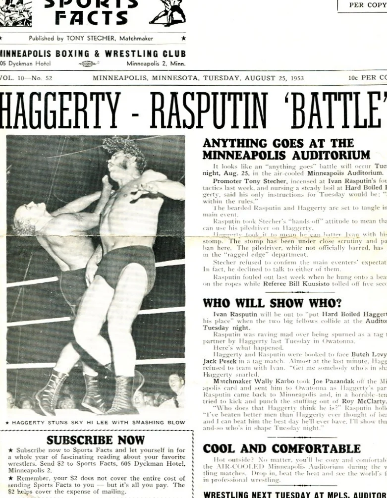 HAGGERTY RASPUTIN BATTLE.