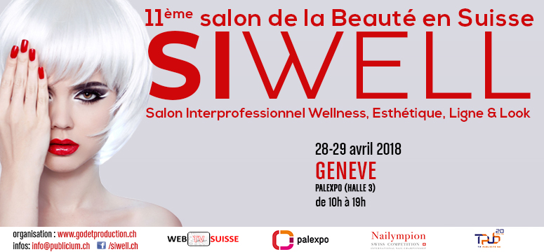SIWELL Palexpo: 28-29 Avril 2018 Le salon interprofessionnel Wellness, Esthétique, Ligne & Look s'est invitée à palexpo pour sa 11ème édition. Un salon fascinant pour tout professionel qui souhaite s'imerger dans ce milieu ou pour tout particulier qui souhaite simplement découvrir de nouvelles modes, trends et produits. Encore un grand merci à toutes les personnes qui ont pris le temps de s'arrêter à notre stand et aux modèles qui ont showcase nos pièces!