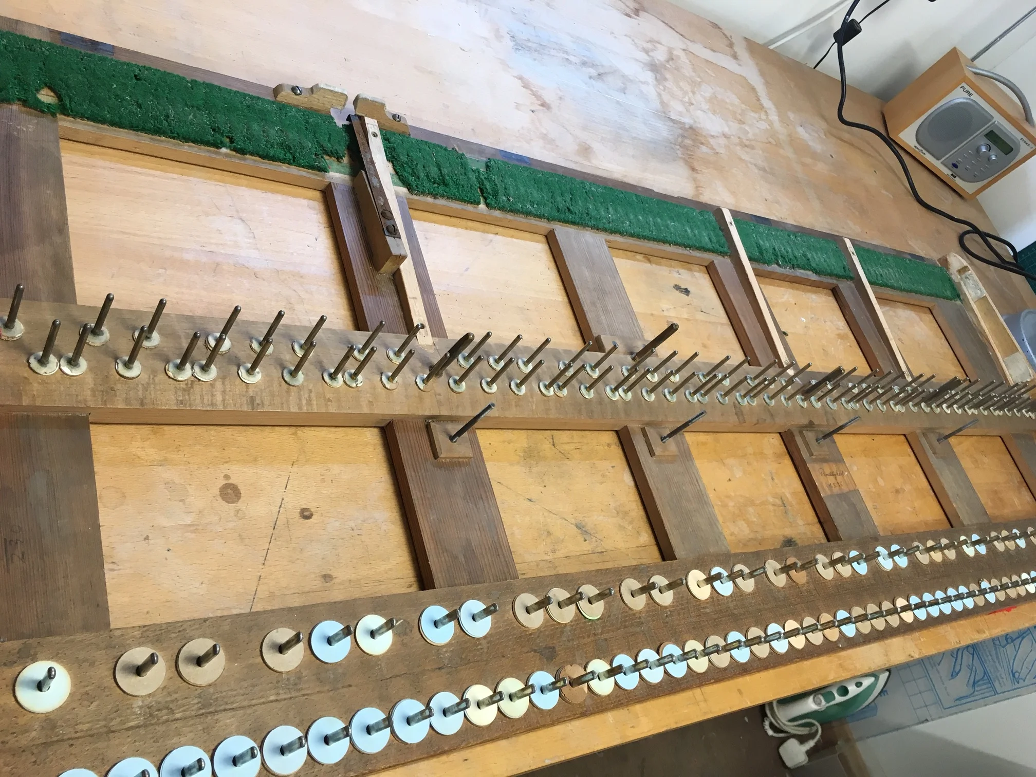 Key frame prior to cleaning and fitting new felts