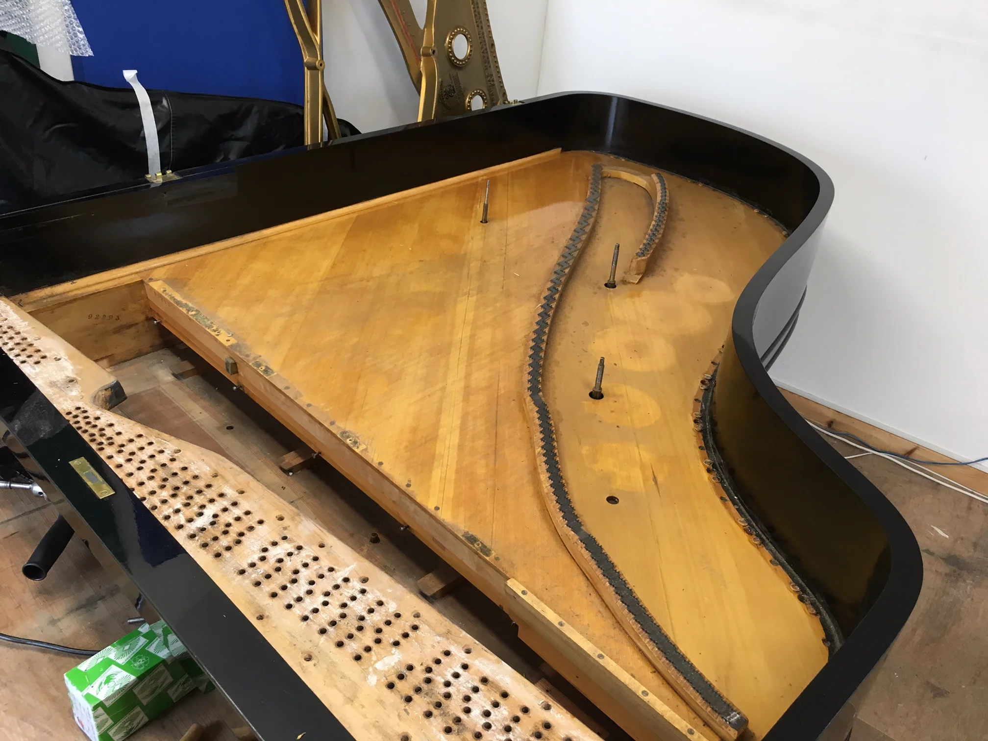 Plate out ready for soundboard repairs
