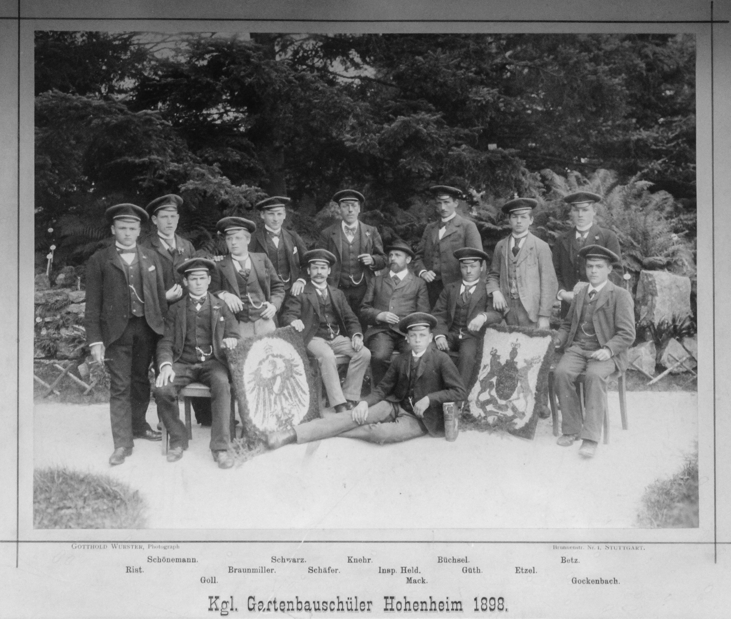Ernst Mack als Gartenbauschüler in Hohenheim 1889