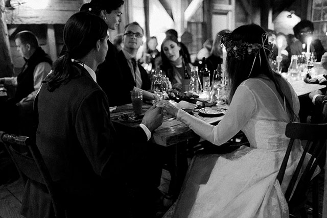 intimate reception dinner at the lost kitchen in maine