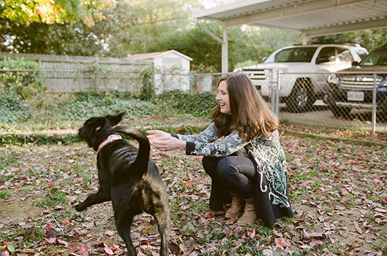 backyard anniversary session with black lab puppy