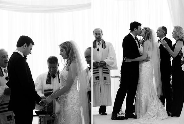 bride and groom pray