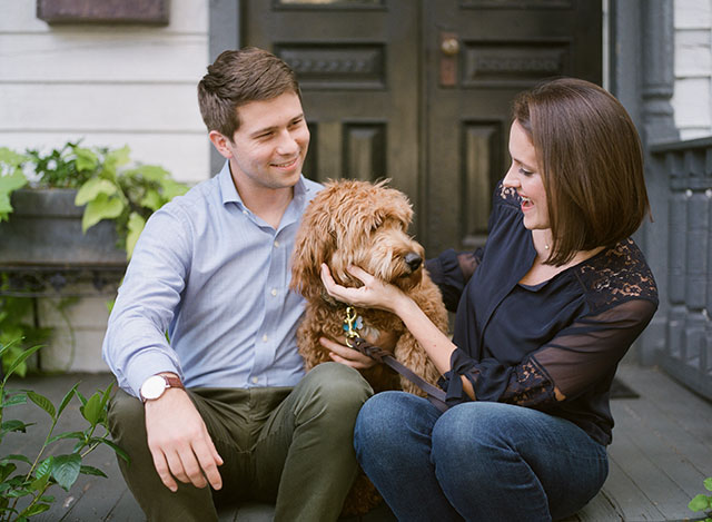 Church Hill at home session with goldendoodle puppy - Sarah Der Photography