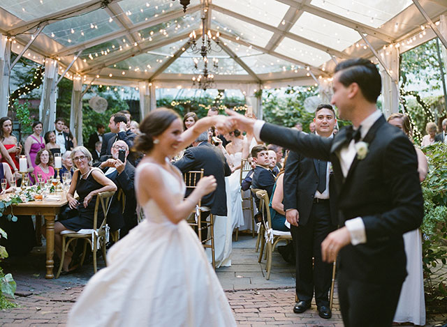 Couple shares first dance at their Morris House Hotel wedding reception