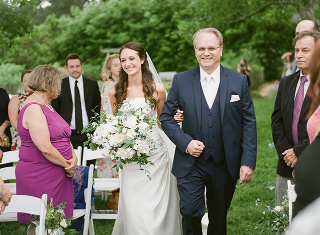 outdoor summer ceremony at garden in chapel hill - Sarah Der Photography