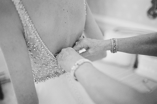 beaded wedding gown with drop back