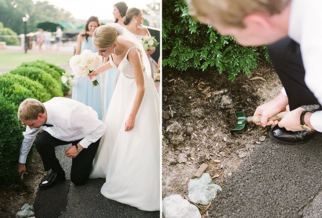 Burying the bourbon for good luck at CCV by Sarah Der Photography