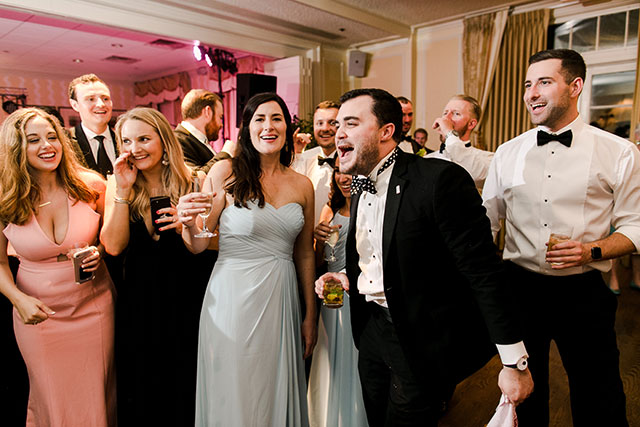 bridesmaid singing at reception