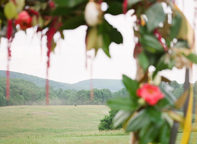 Floral arch for mountain wedding