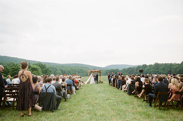outdoor ceremony site with mountain view