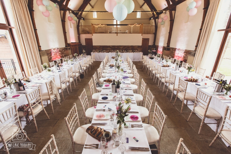 Stunning lantern installation at Long Furlong Barn.