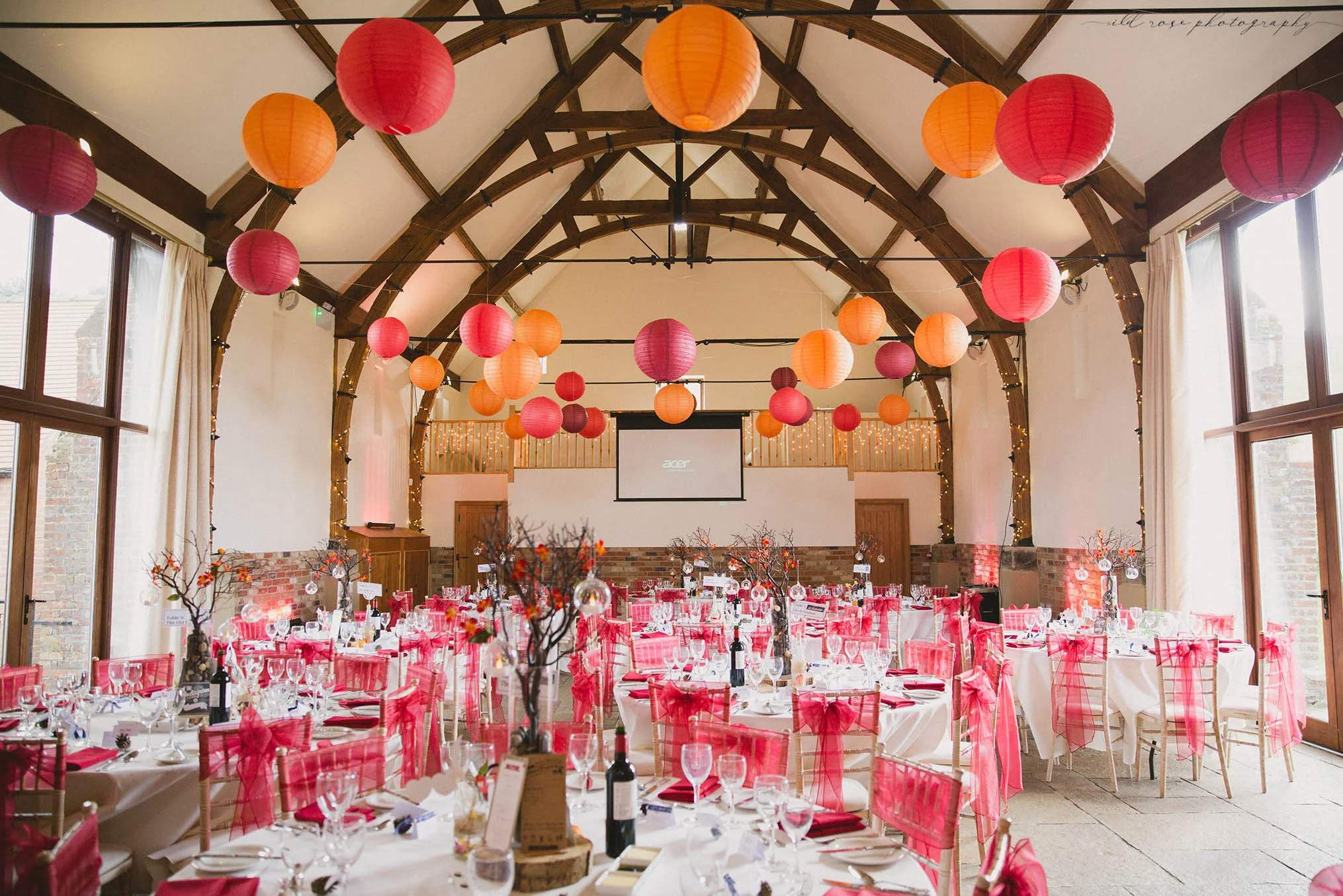 hanging lanterns wedding event surrey sussex kent hampshire london barn wedding
