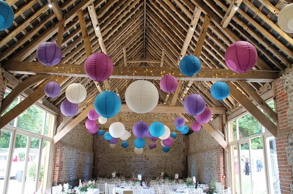 hanging lanterns wedding event surrey sussex kent hampshire london barn wedding