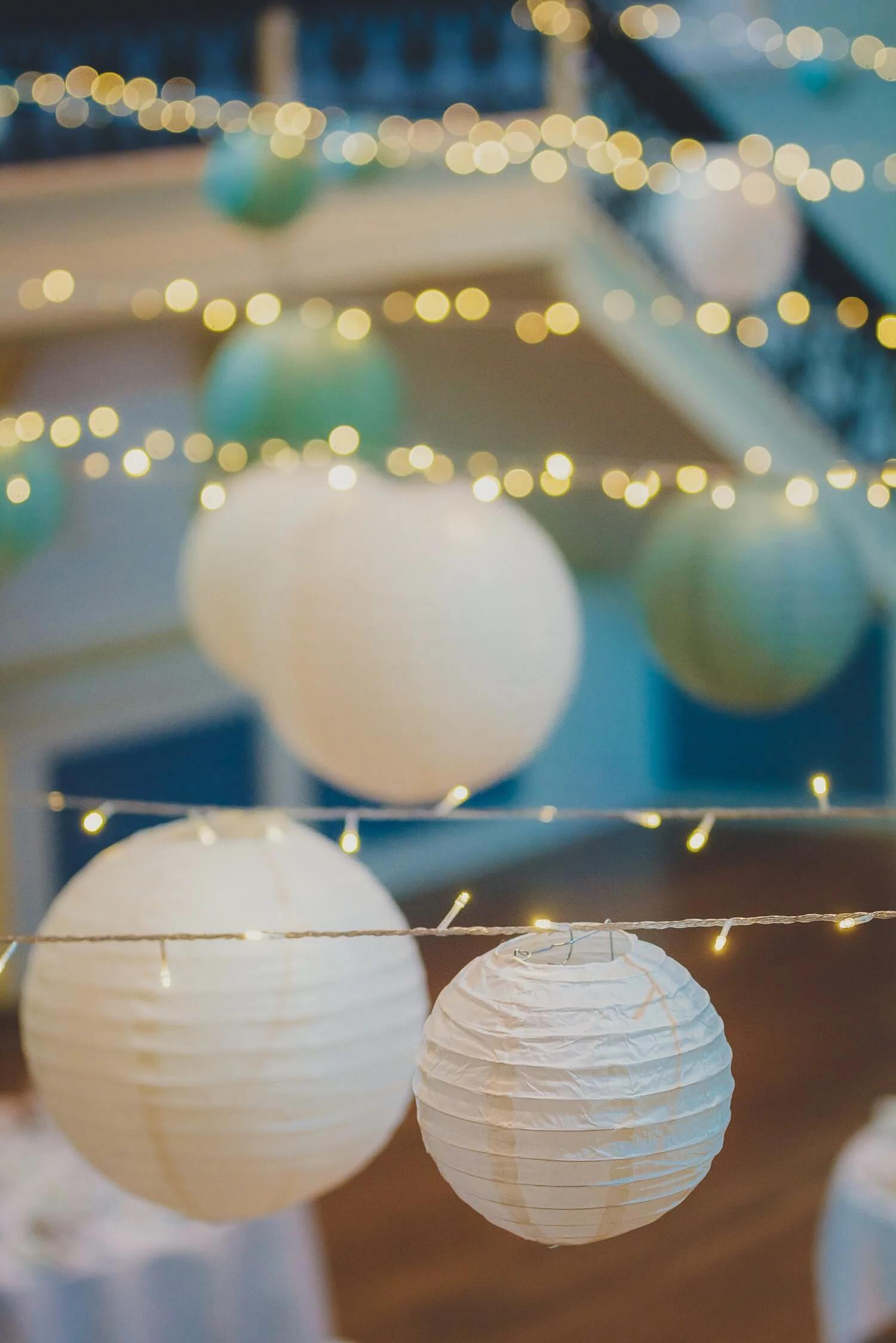 hanging lanterns wedding event surrey sussex kent hampshire london fairy lights ceiling decoration fairy lights