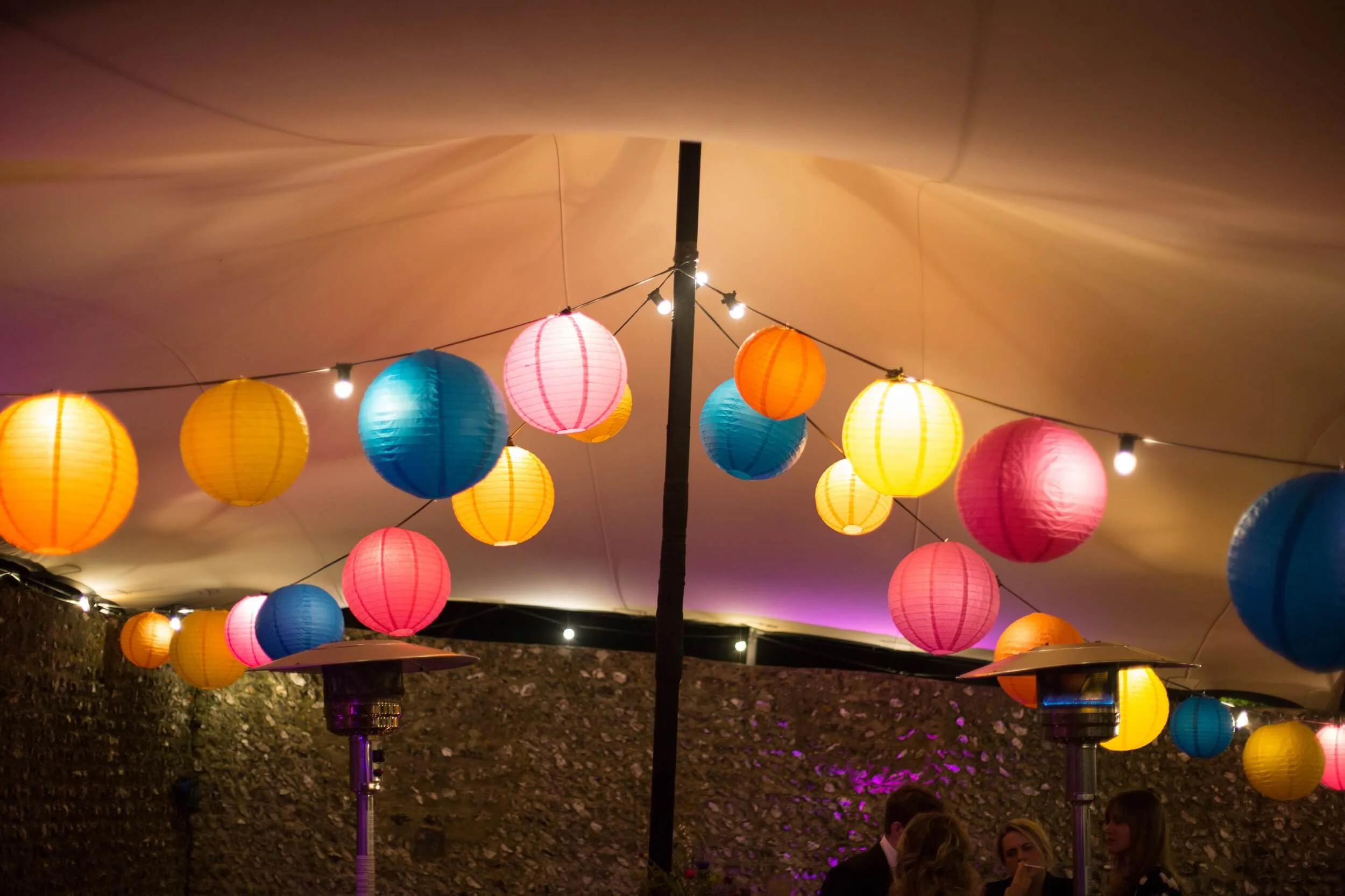 hanging paper lanterns festoons pendants wedding event sussex surrey kent hampshire london